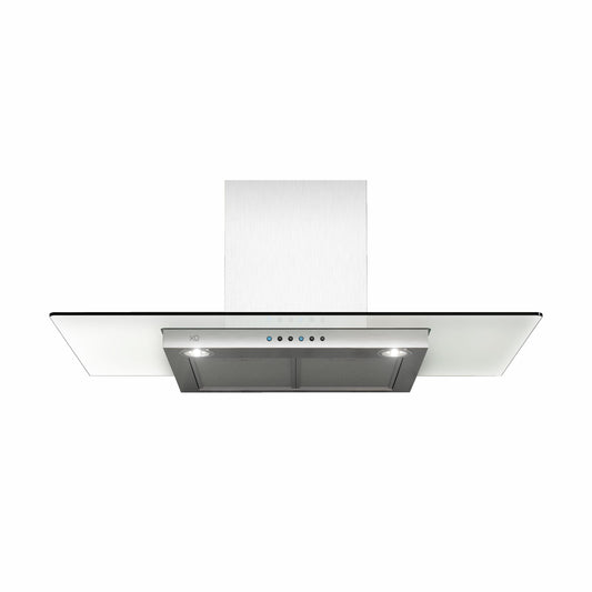 XO APPLIANCE XOQ36GC 36" CCC 600/395 CFM Wall Chimney Hood Stainless/Glass in Stainless Steel - XOQ36GC