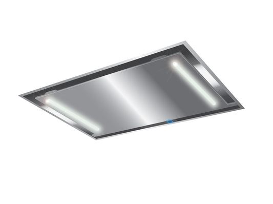 XO APPLIANCE XOCEILING42S 42 in. Ceiling Mount Island Range Hood with Peripheral Aspiration and LED Lights in Stainless Steel - XOCEILING42S