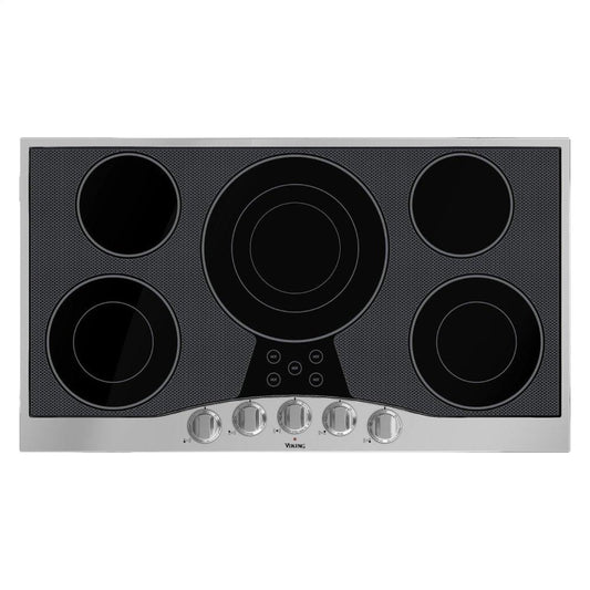 VIKING 36" Electric Cooktop - RVEC in Stainless Steel On Black - RVEC3365BSB
