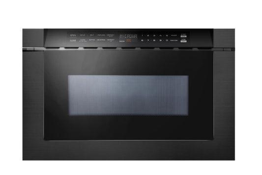 XO APPLIANCE XOMWD24BS 24" Built-In Microwave Drawer - Black Glass & Black Stainless Black in Stainless Steel - XOMWD24BS