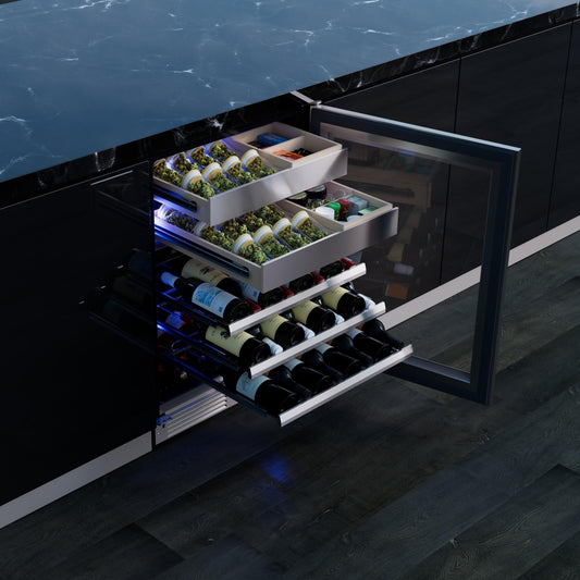 XO APPLIANCE XOU24WWGOR Wine and Weed 24" Panel Ready Glass, Right Hinge Custom Panel Ready - XOU24WWGOR