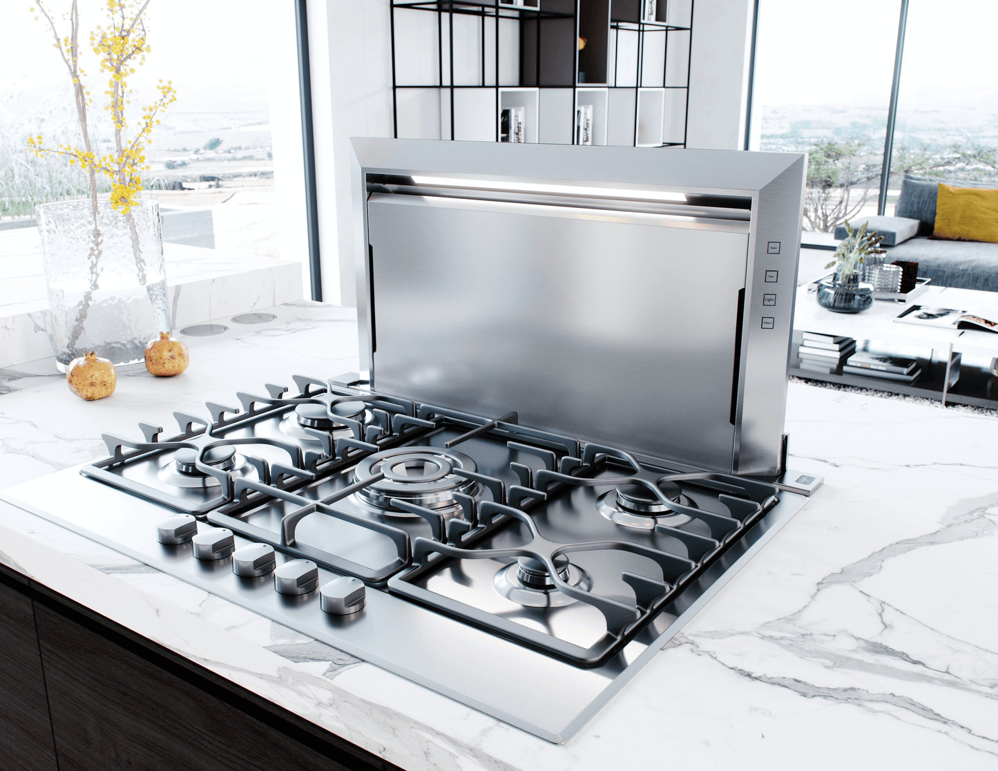ZEPHYR Lift Downdraft, 18" rise, 30" width in Stainless Steel - DLIE30ASX