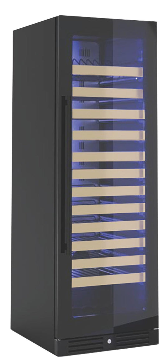 XO APPLIANCE XOU2470WGB Tall Single Zone Wine Cooler, Black Glass Black - XOU2470WGB