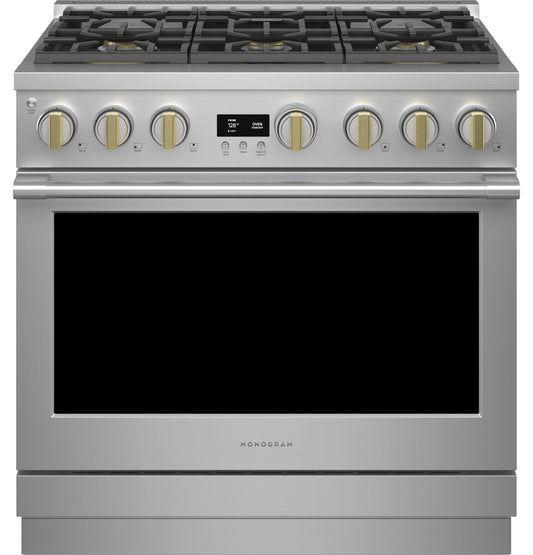 MONOGRAM Monogram 36" Dual-Fuel Professional Range with 6 Burners in Stainless Steel - ZDP366NTSS