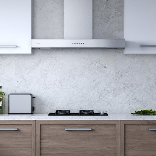 XO APPLIANCE XOR48SC 48" CCC 600/395 CFM Sleek Contemporary Italian Made Wall Mount Hood in Stainless Steel - XOR48SC