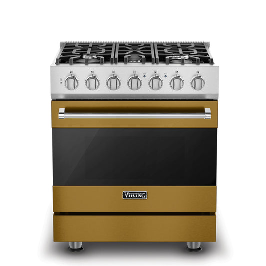 VIKING 30" Self-Cleaning Dual Fuel Range Viking 3 Series Gold - RVDR33025BGH