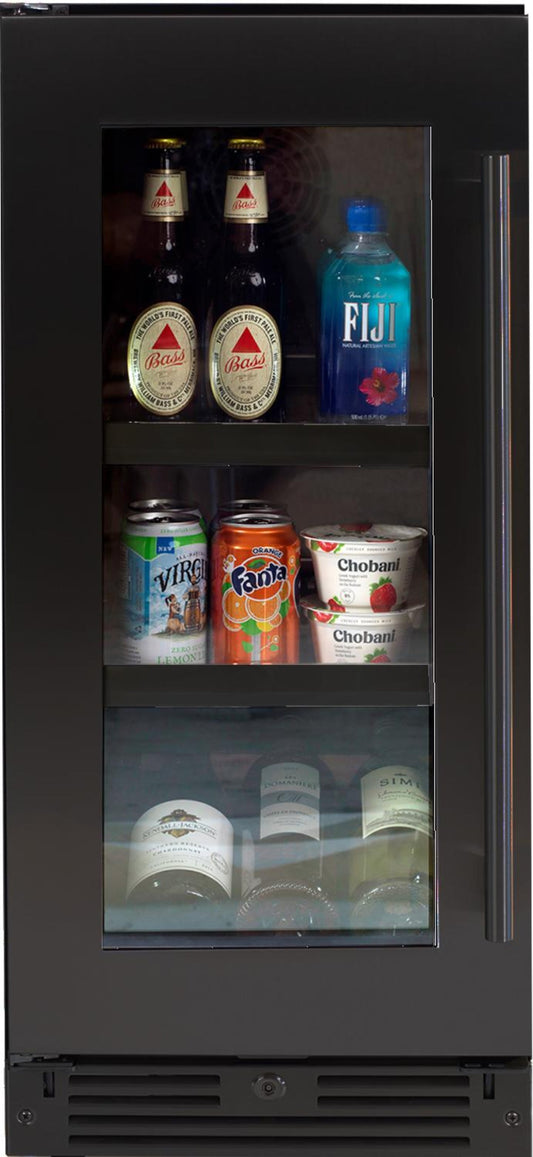 XO APPLIANCE XOU15BCGBSL Beverage Center, 15" Black Stainless, Left Hinge Black in Stainless Steel - XOU15BCGBSL