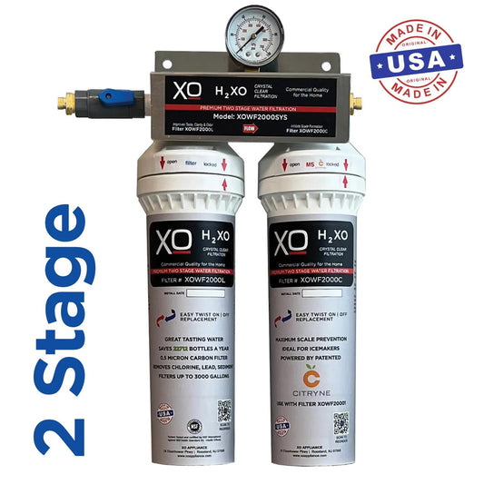 XO APPLIANCE XOWF2000SYS Dual Stage In-Line Drinking Water Filtration System - XOWF2000SYS