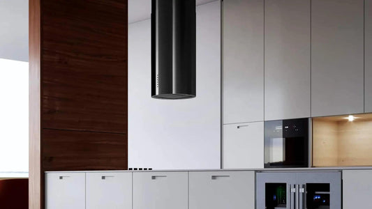 XO APPLIANCE XOCYLI16BC 600/395 CFM Designer Cylinder Island Black - XOCYLI16BC