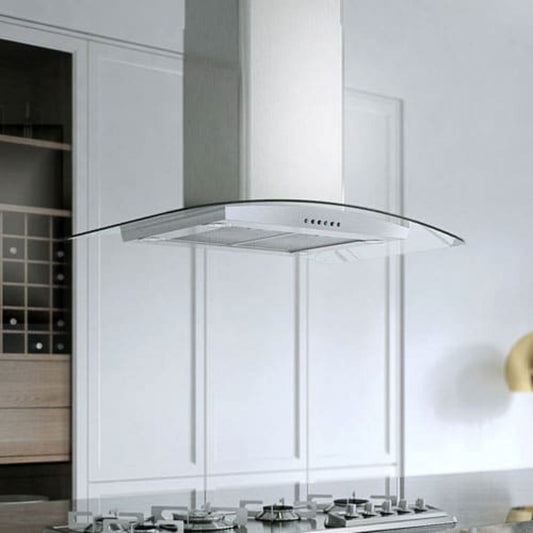XO APPLIANCE XOMI42GC 42" CCC 600/395 CFM Island Hood Stainless/Glass in Stainless Steel - XOMI42GC