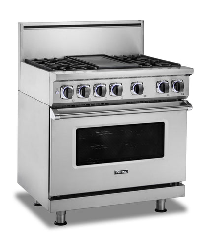 VIKING 36" Dual Fuel Range - VDR7362 Viking 7 Series Red - VDR73624GSCLP