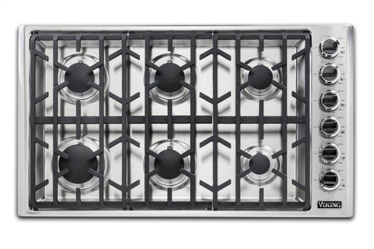 VIKING 36" Gas Cooktop - VGSU5361 in Stainless Steel - VGSU53616BSS