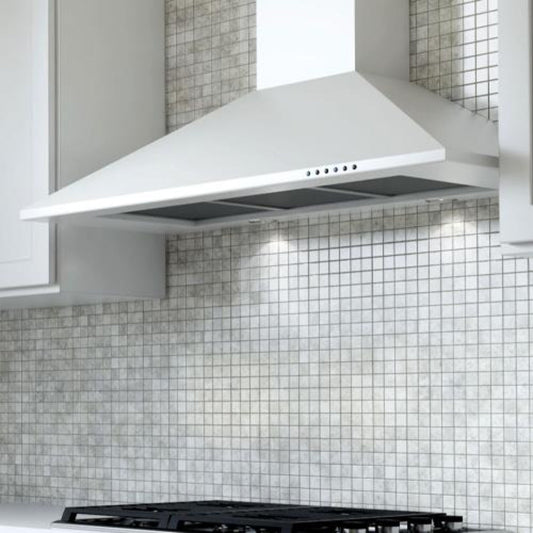 XO APPLIANCE XOB36WC 36" CCC 600/395 CFM Italian Made Wall Mount Chimney Range Hood White - XOB36WC