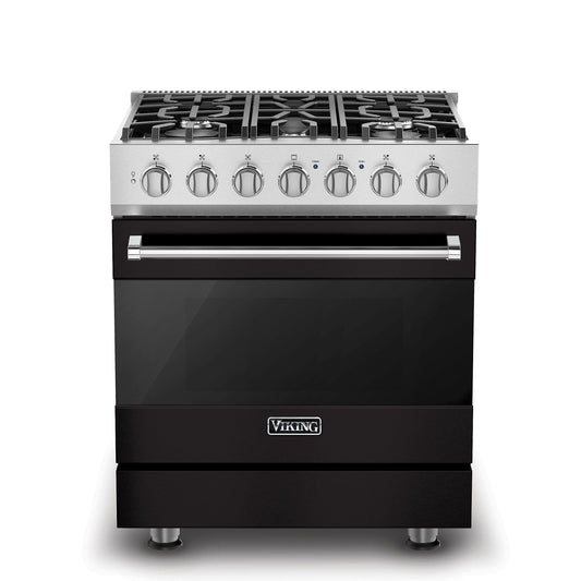 VIKING 30" Self-Cleaning Dual Fuel Range Viking 3 Series Black - RVDR33025BON
