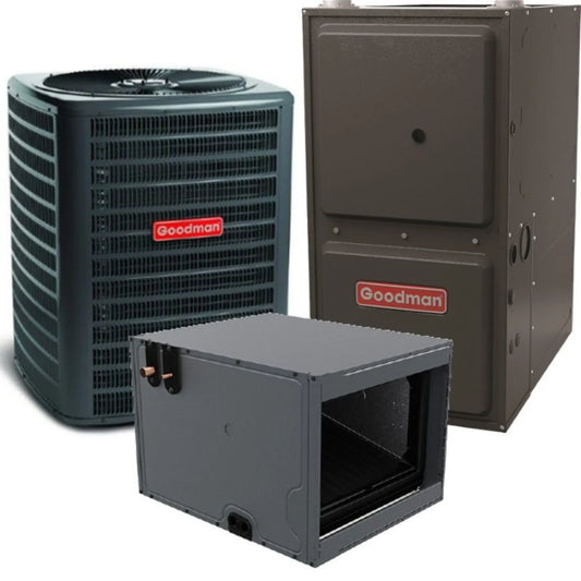 Goodman - 2.5 Ton/40,000 BTU 96% AFUE Gas Furnace and Air Conditioner System - Horizontal - 14.5 SEER2 - R32 -GLXS4BA3010 / CHPTA3630B3 / GD9T960403BN