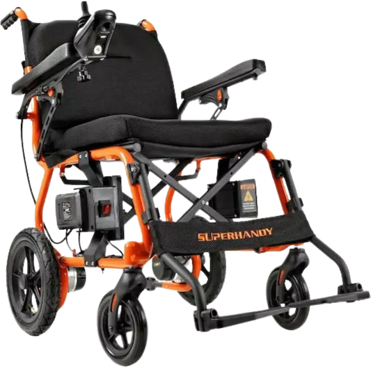 Super Handy GUT166 Foldable Electric Wheelchair Zero Turn 48V 2Ah 250W Dual Motor 4 Mile Range 330 Lbs Max Weight New - GUT166