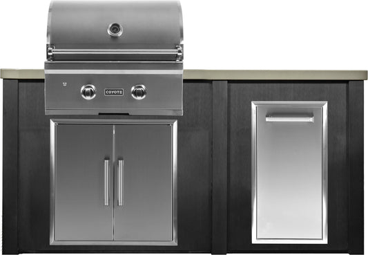 Haven 5 1/2 Ft Coyote Outdoor Kitchen Island w/ Trash Center  - MHCOY66TRASH