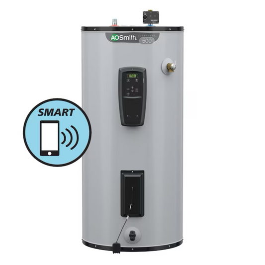 A.O. Smith Signature 500 50-Gallon Short5500-Watt Double Element Smart Electric Water Heater with Leak Detection & Automatic Shut-Off - Item #3806367 | Model #EE12-50R55DVF