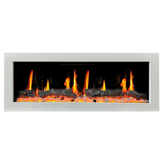 Litedeer Homes Gloria II 48" Wall Mount Electric Fireplace Smart App Control, 5 Unique Flame White ZEF48XW