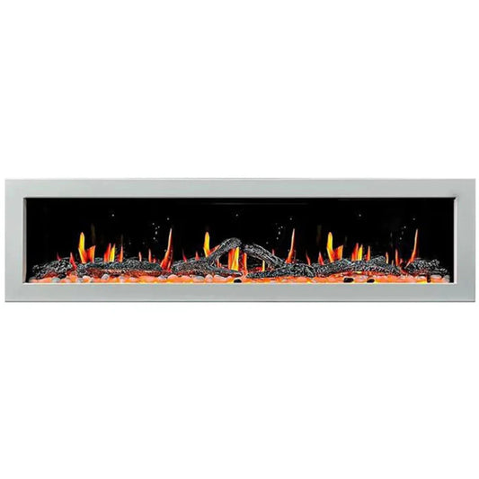 Litedeer Homes Gloria II 68" Smart Electric Fireplace with App Driftwood Log & River Rock ZEF68XW