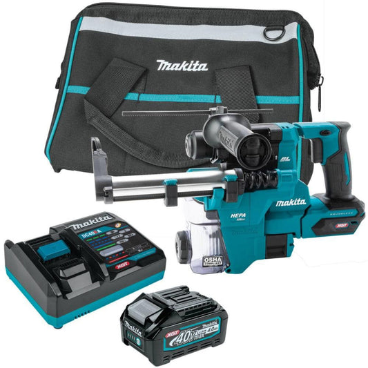 Makita 40V MAX XGT Cordless 13/16 In. SDS-PLUS AVT Rotary Hammer Kit with Dust Extractor - GRH10D1W