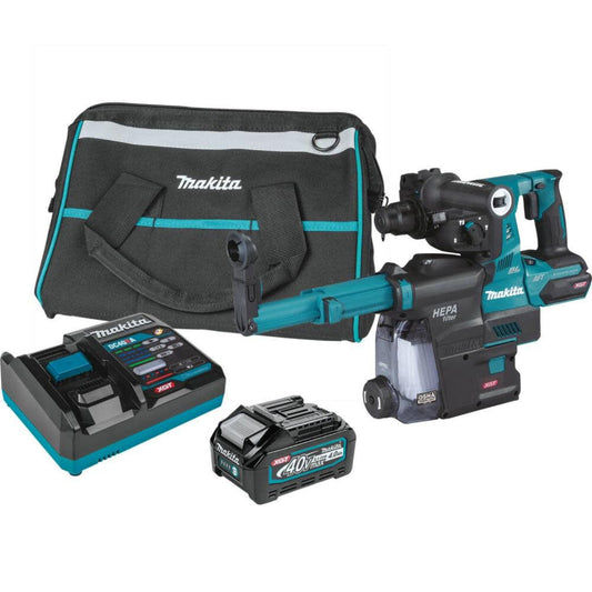 Makita 40V Max XGT️ Rotary Hammer Kit 1-1/8In AVT with Dust Extractor & FREE Makita GRH07ZW - GRH01M1W