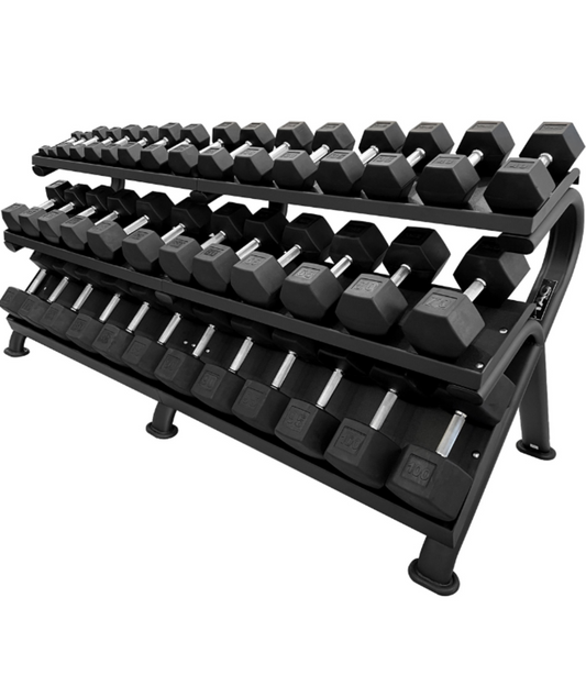 TAG Fitness Rubber Hex Dumbbell set 5lb-75lb - 1770024675215_979