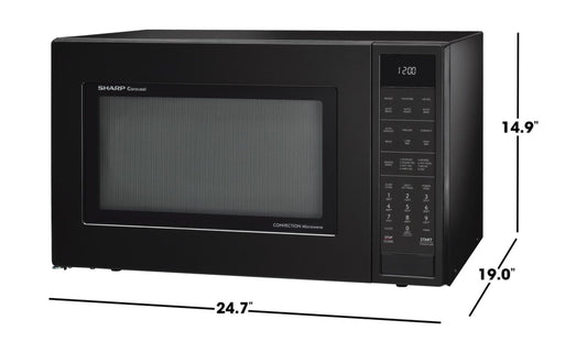 SHARP Sharp 1.5 cu. ft. 900W Black Convection Countertop Microwave Oven - SMC1585KB