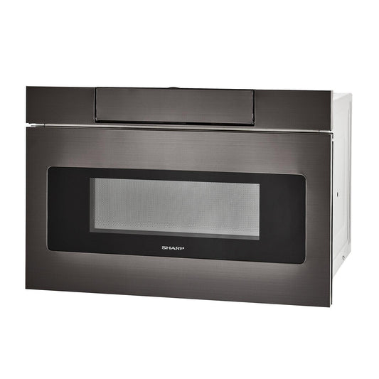 SHARP 24 in. 1.2 cu. ft. 950W Sharp Black in Stainless Steel Microwave Drawer Oven - SMD2470AH