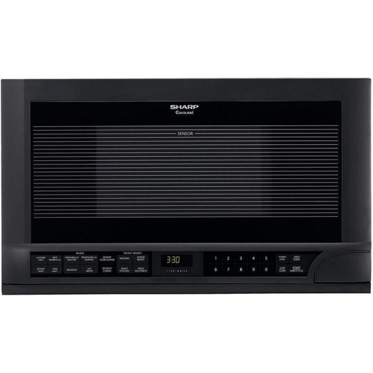 SHARP 1.5 cu. ft. 1100W Black Sharp Over-the-Counter Carousel Microwave Oven - R1210TY