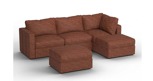 Lovesac – 5 Seats + 5 Sides Rained Chenille &amp; Lovesoft – Terracotta - 1772608766878_118
