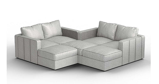 Lovesac – 7 Seats + 8 Sides Luxe Chenille &amp; Lovesoft – Tonal Sterling - 1772866209231_969
