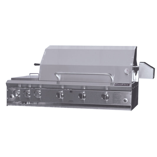 ProFire Briquette Series 48-Inch Built-In Grill Head With Rotisserie & Double Side Burner - BQPF48RS-P