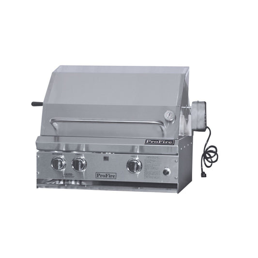 ProFire Briquette Series 27-Inch Built-In Infrared Hybrid Grill With Rotisserie - BQPF27RIH-P