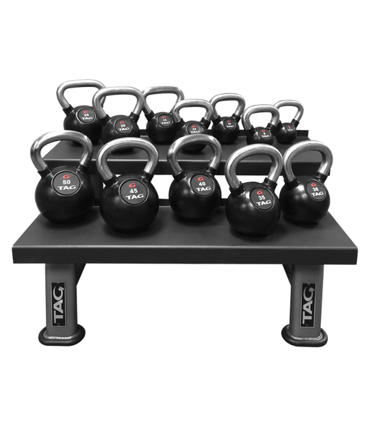 TAG Fitness Rubber Coated Kettlebell Set, Chrome Handle - 1770028079701_493